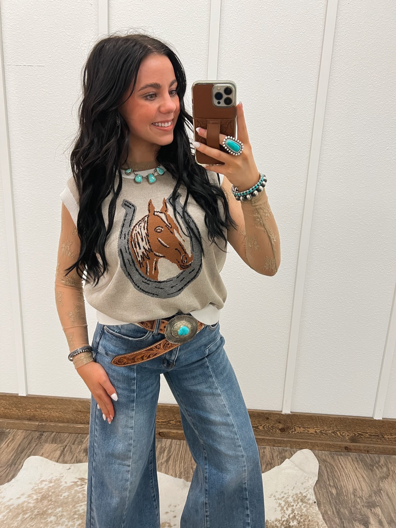 Horseshoe Knit Sweater Vest