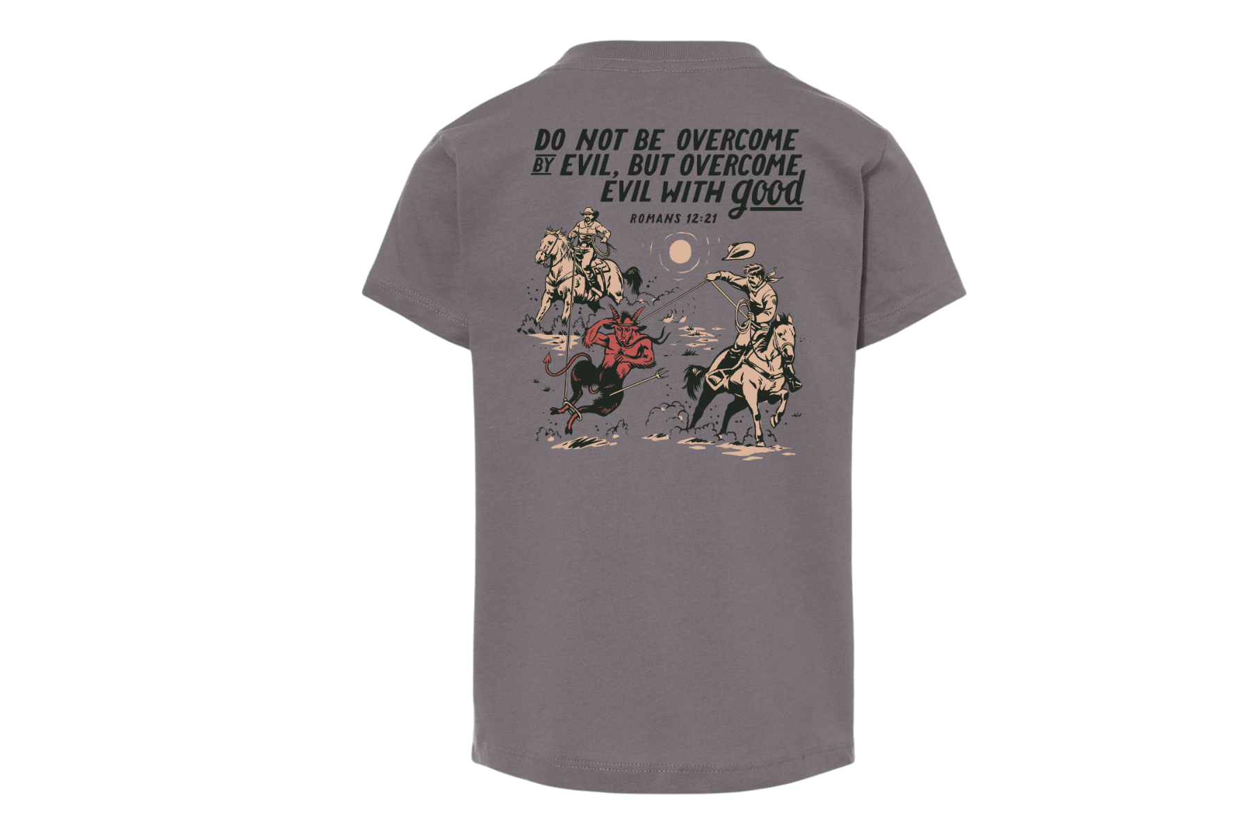 ’Overcome Evil with Good’ Kids Ropers Tee-Romans 12:21(Storm)