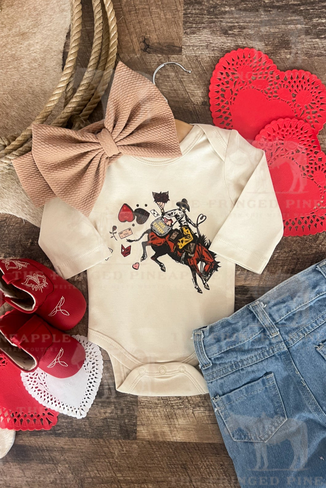 Special Delivery Valentine Design (Infant-L/S Onesie)(Toddler/Youth Tee)(Cream)