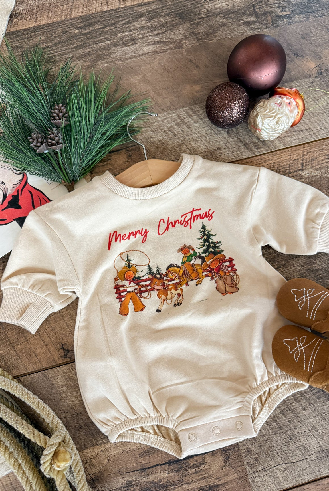 Gingerbread Bubble Romper (cream)