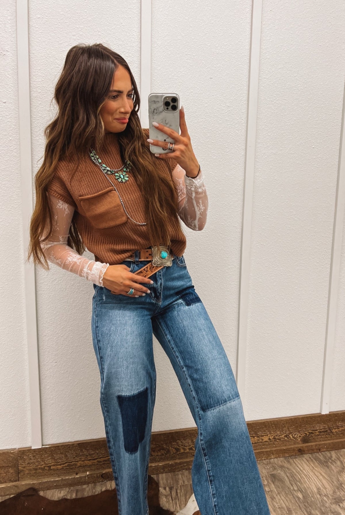 Lasso Knit Sweater Vest (Deep Camel)