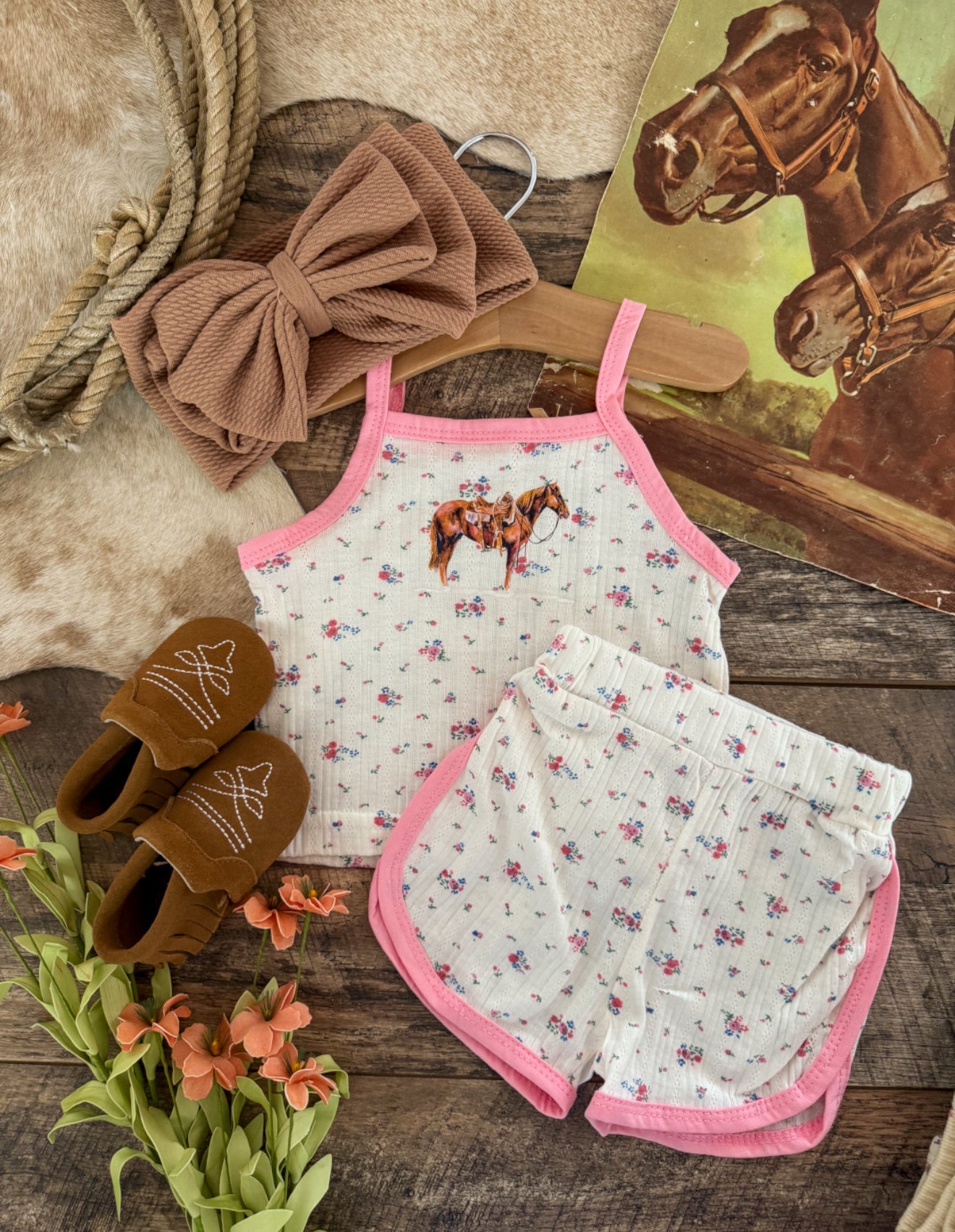 The Good Horse Floral Set- Baby/Toddler