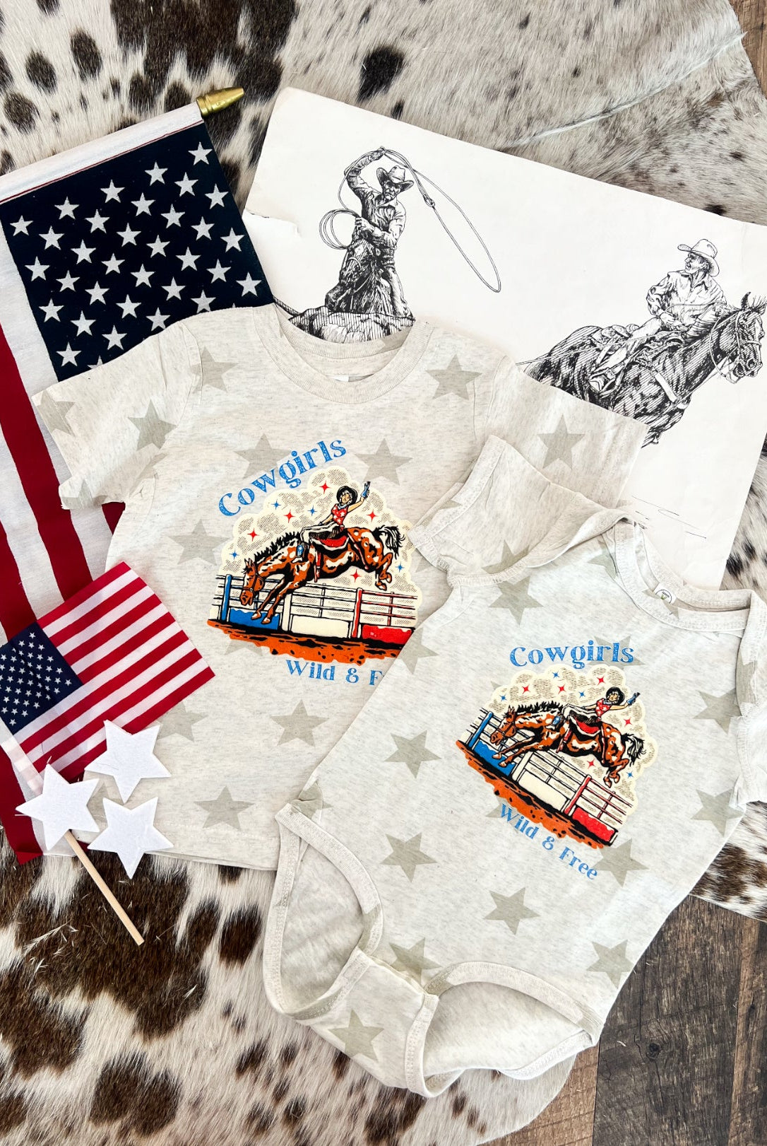 Cowgirls Wild And Free Cream Stars(Infant/Toddler)