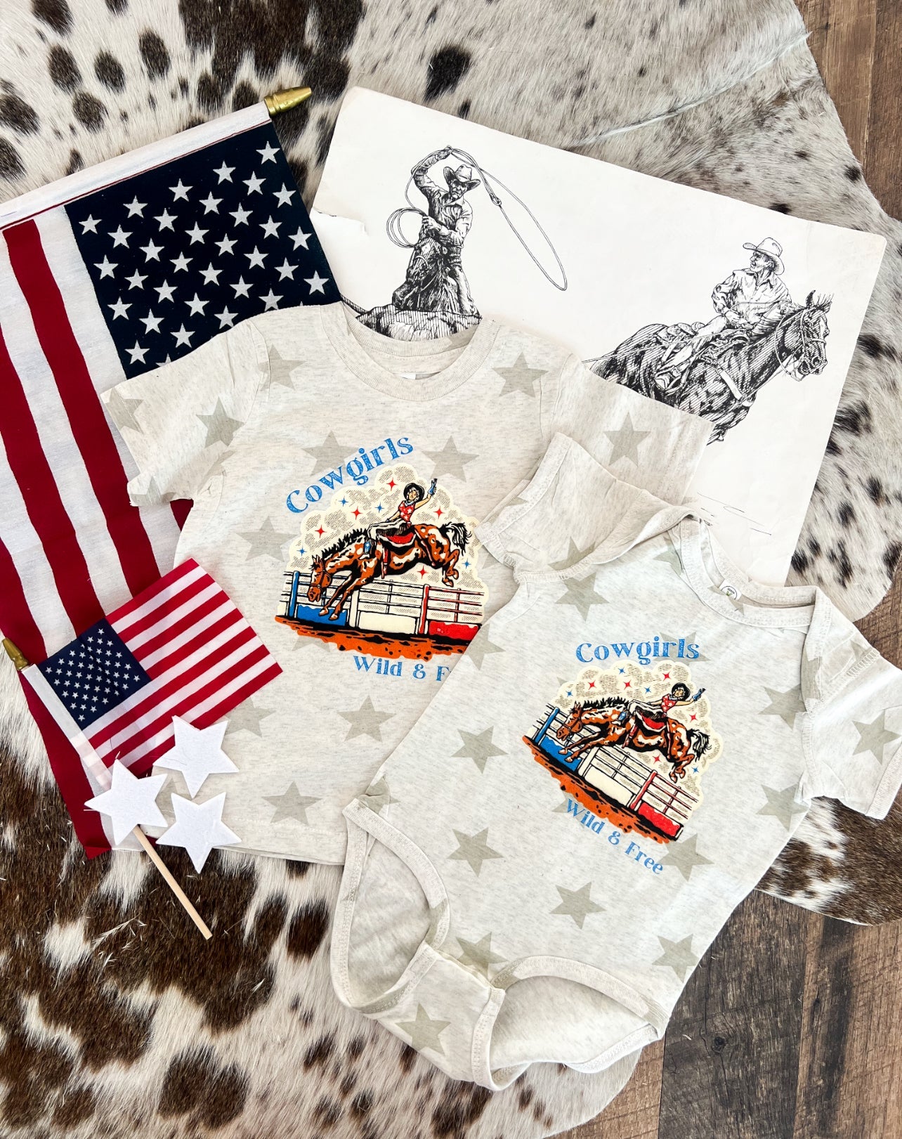 Cowgirls Wild And Free Cream Stars(Infant/Toddler)