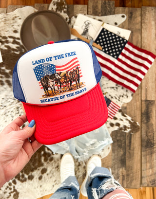 Land Of The Free Trucker Hat (Adult)