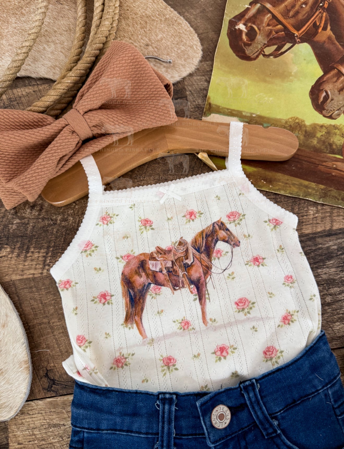 The Goodhorse Floral Pointelle Onesie/Tank (Baby/Toddler)