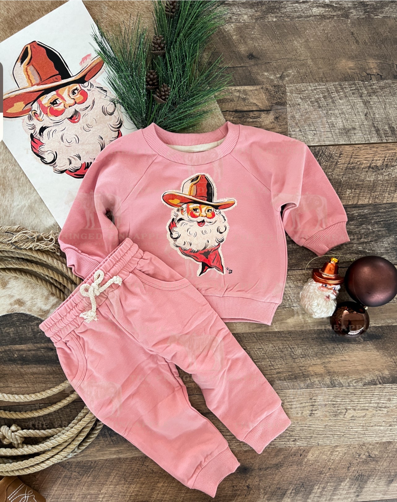Cowboy Santa Lounge Set(Infant/Toddler)(pink)