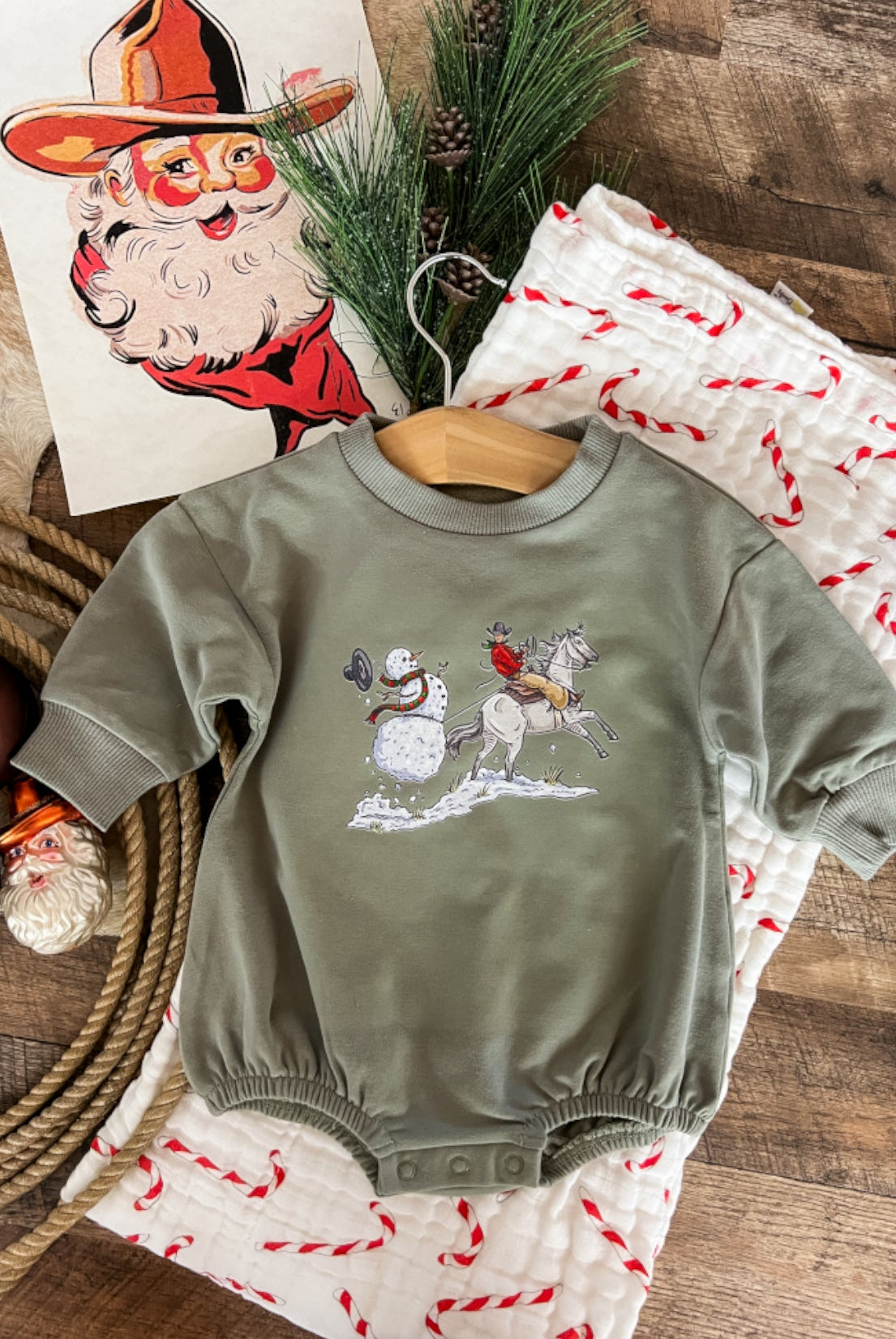 Frosty Fun Bubble Romper (green)