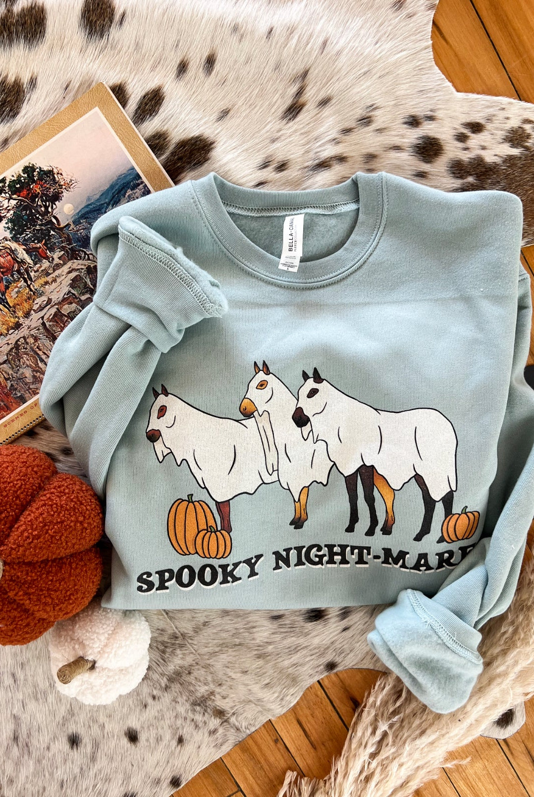 Spooky Nightmares Halloween Sweatshirt (seafoam)
