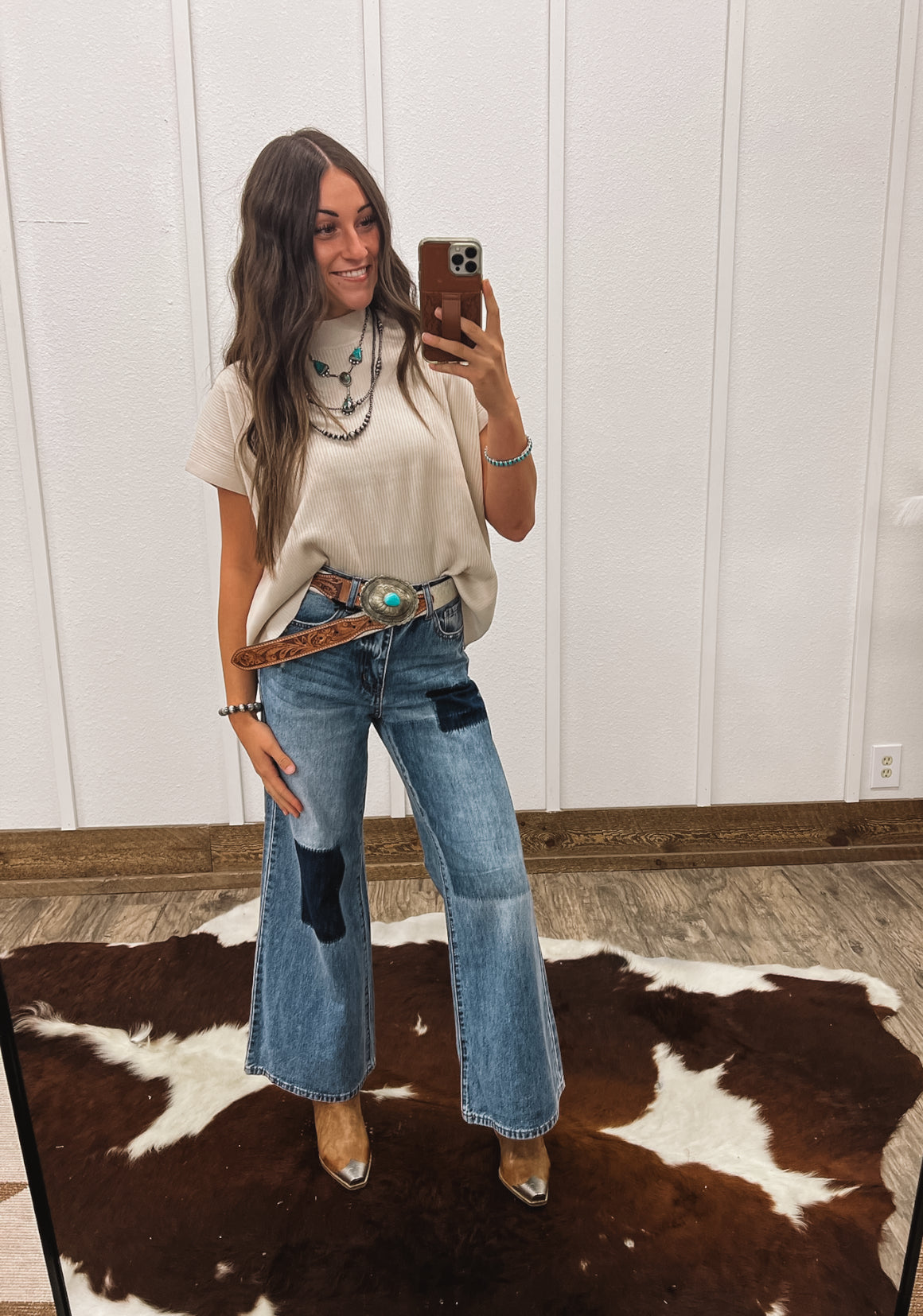 Out In The Country Mock Neck (Sand Beige) Tops - Sweaters