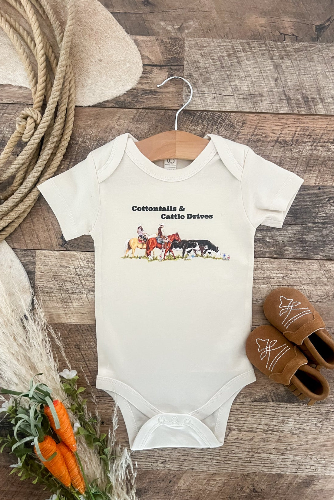 Cottontails & Cattle DrivesTee/Onesie(Onesie/Toddler/Youth) (cream)