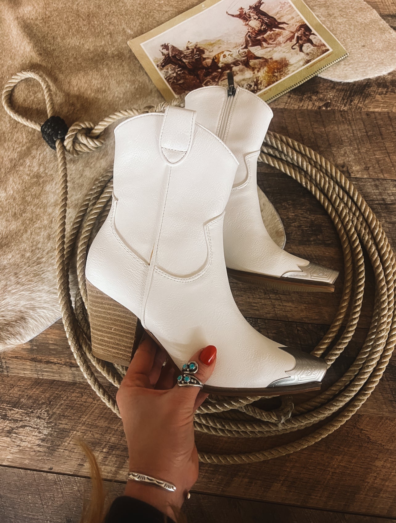 Lone Ranger Western Bootie(White)
