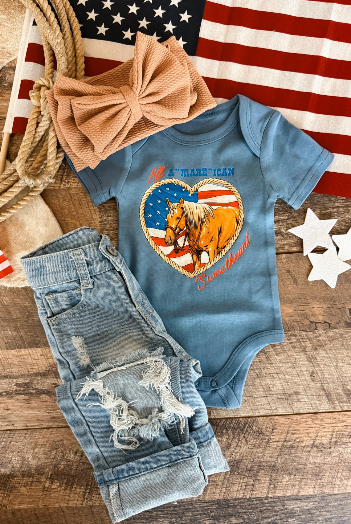 All A ’Mare’ican Sweetheart- Infant (onesie)/Toddler/Youth (tee)