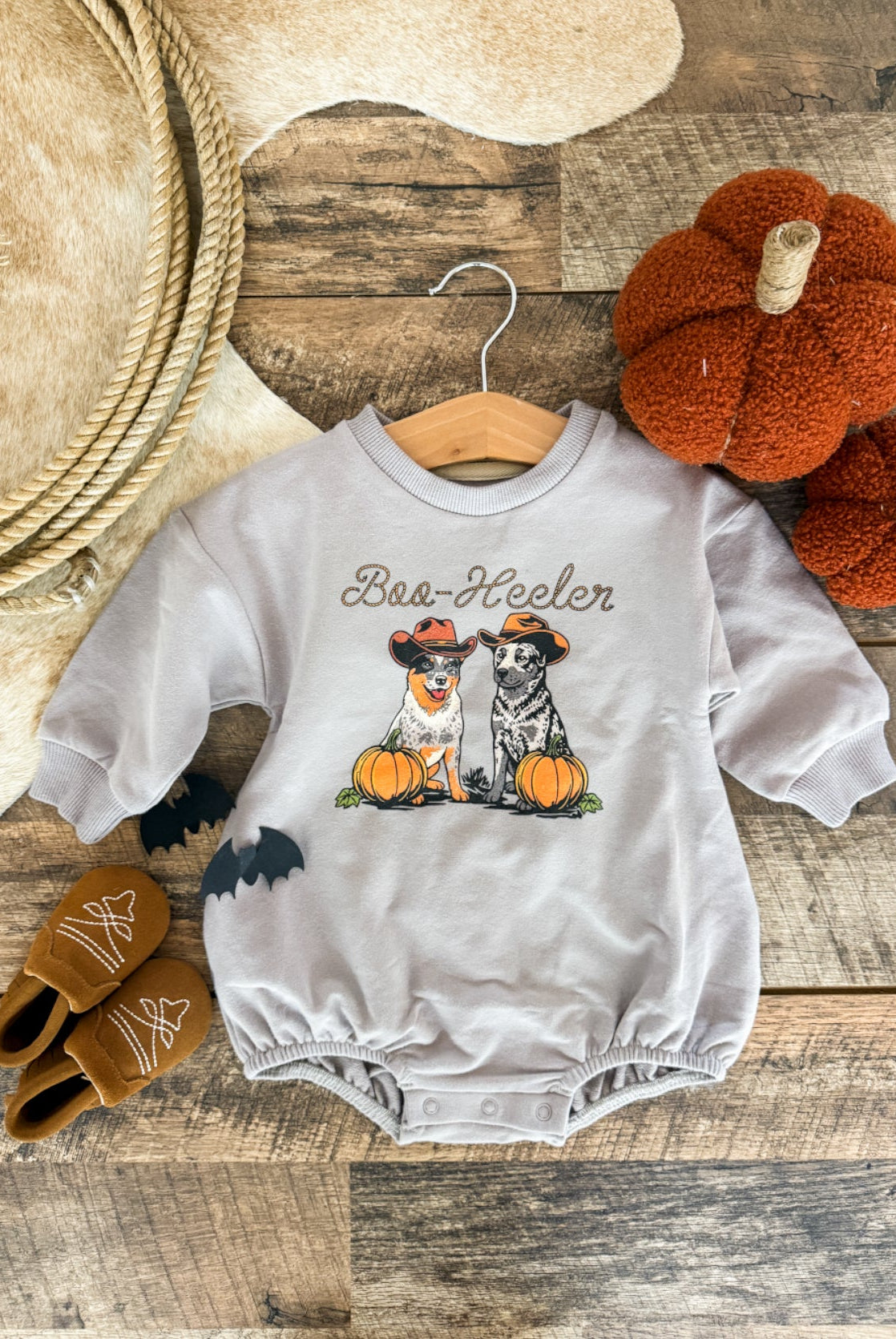 Boo-Heeler Bubble Romper(grey)