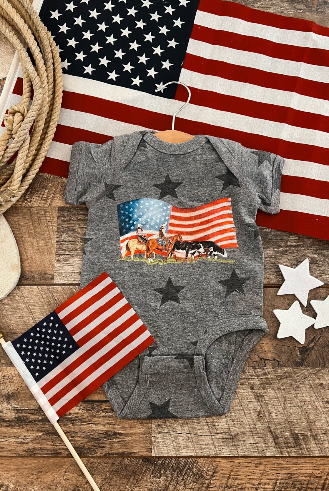 Stars Stripes & Saddle Rides- Infant (onesie)/Toddler (tee)