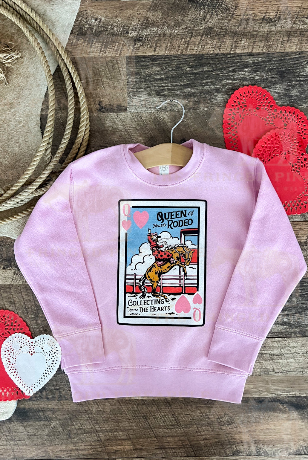 Queen of Hearts Valentines Sweatshirt or Hoodie (Pink)(Toddler)