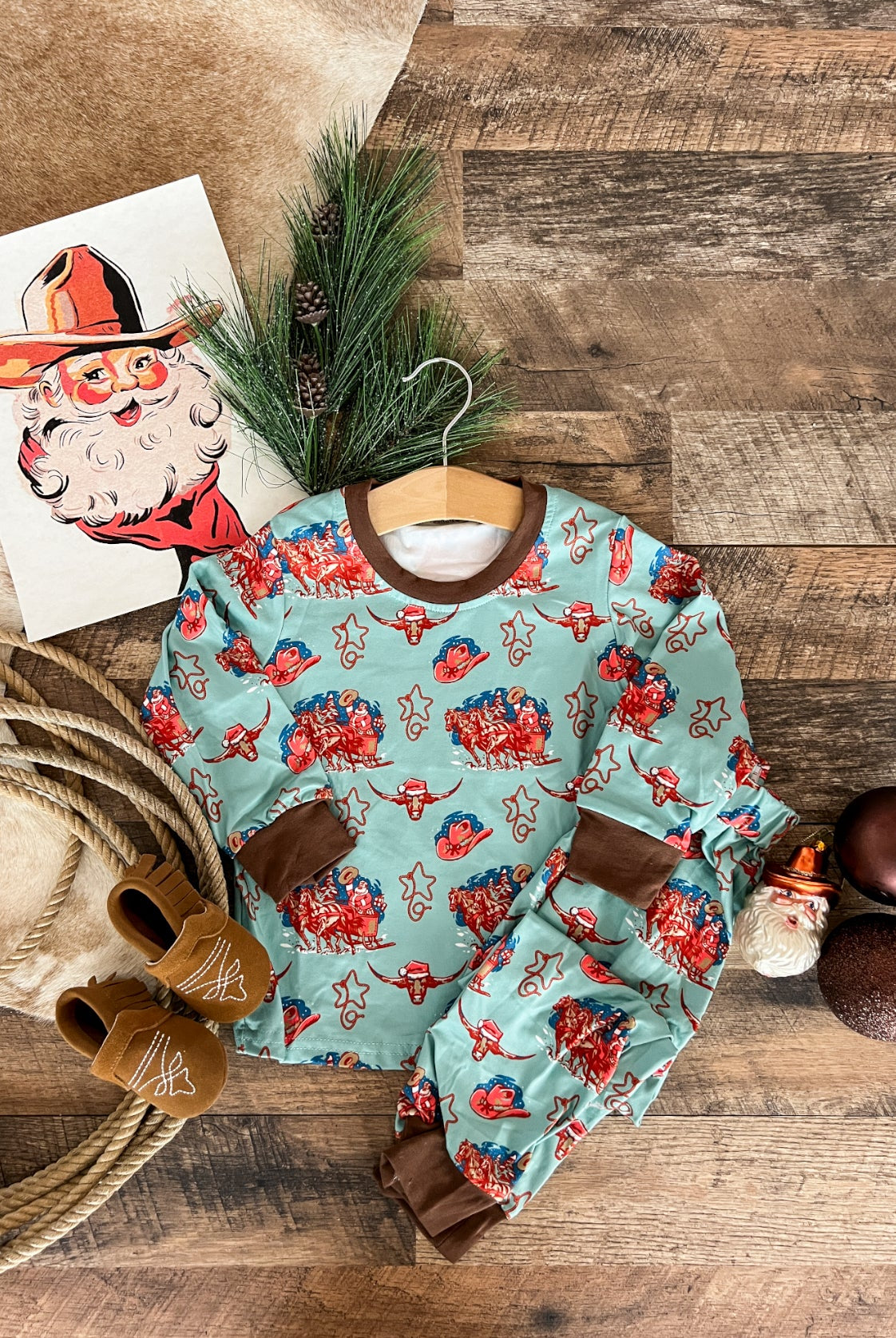 Cowboy Christmas Christmas Pajamas (Toddler/Youth)
