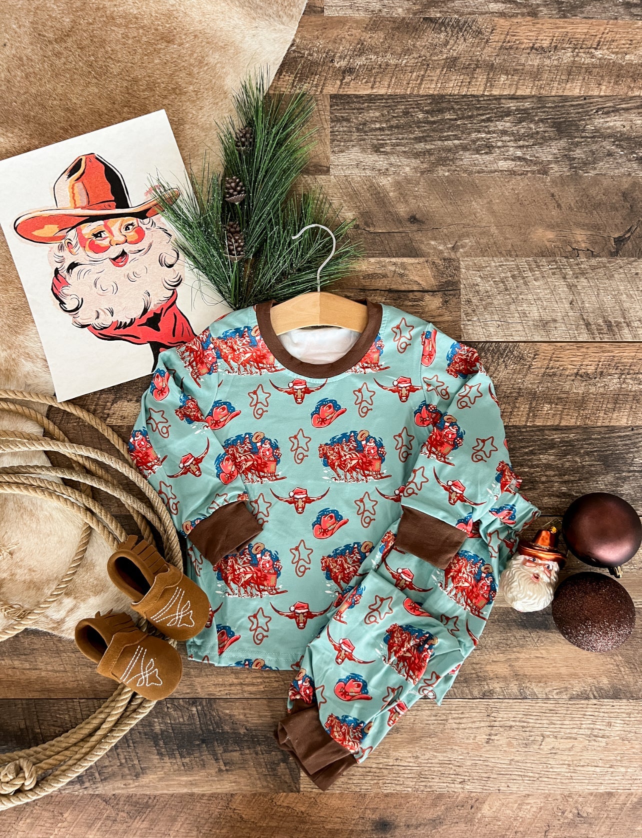 Cowboy Christmas Christmas Pajamas (Toddler/Youth)
