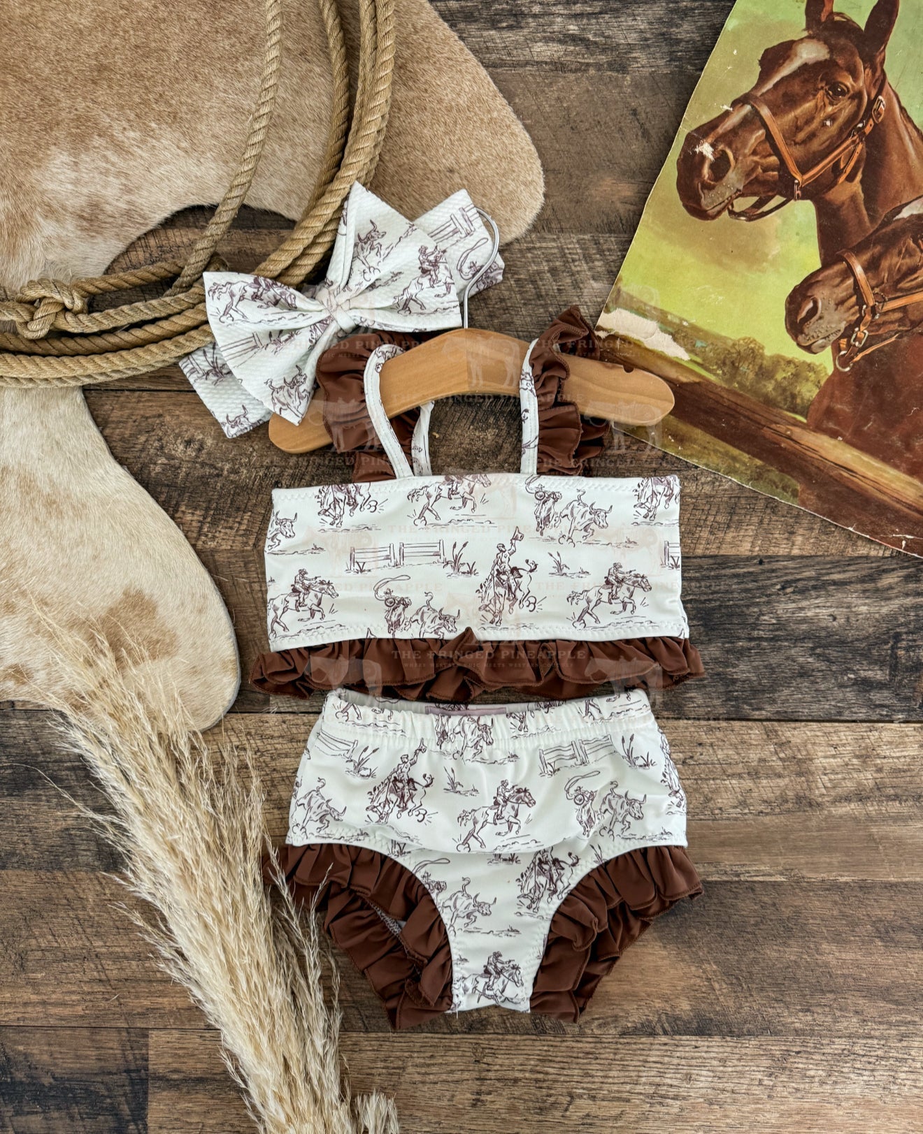 Rodeo Cowgirl Two Piece Ruffle Swimsuit (Minis)