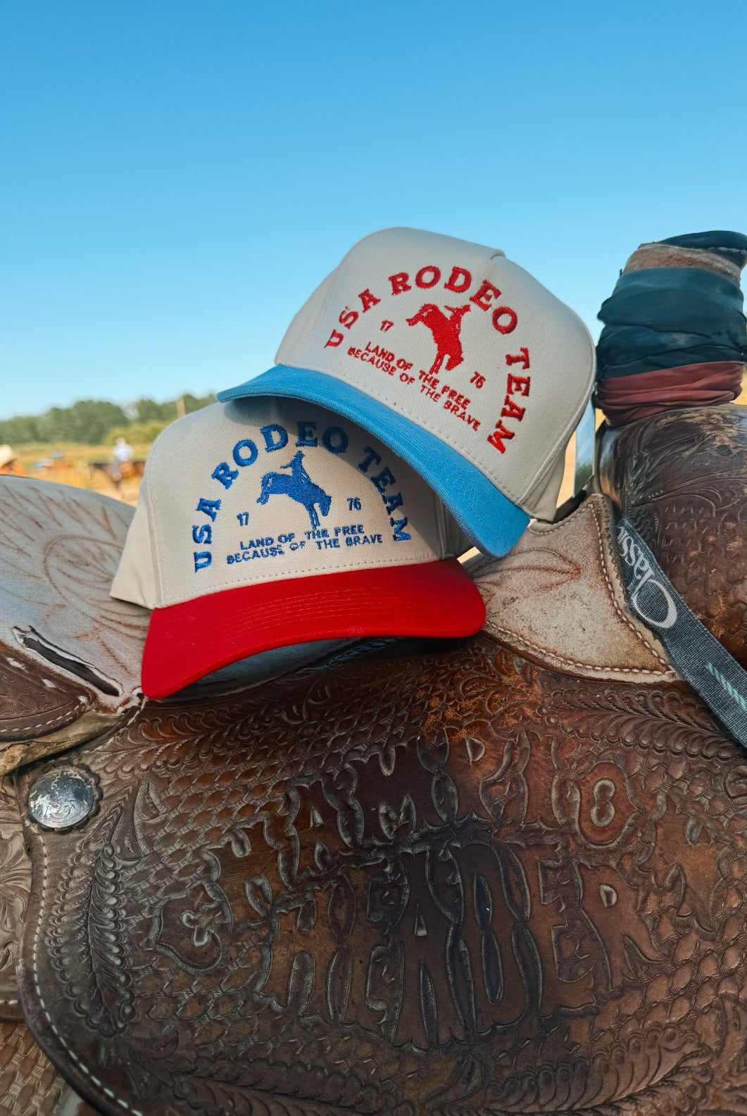 USA Rodeo Team Embroidered Trucker Hat