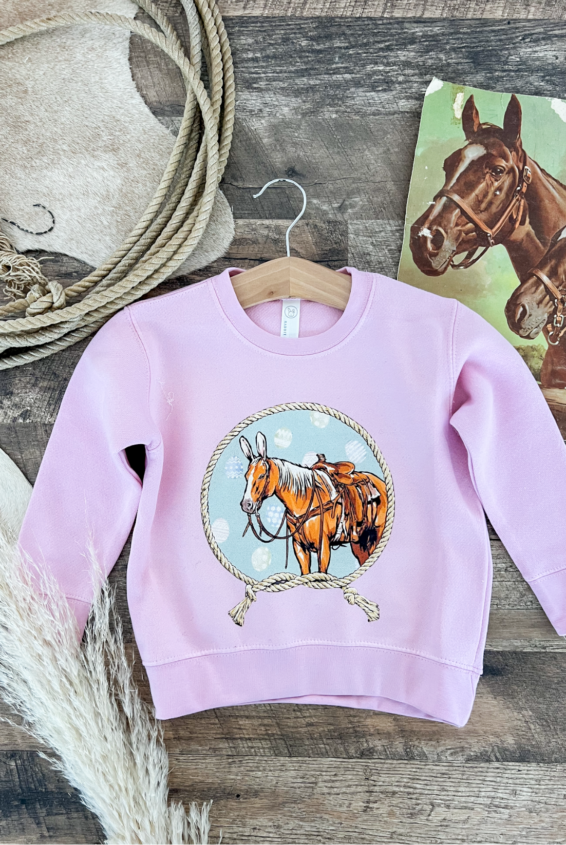Easter Horse Sweatshirt(Infant/Toddler/Youth)(pink)