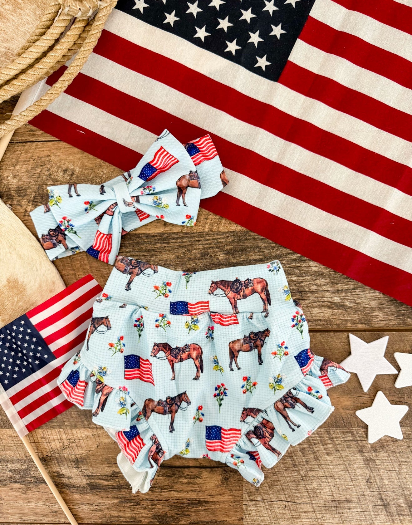 Patriotic Pony Bummie & Bow (Minis)