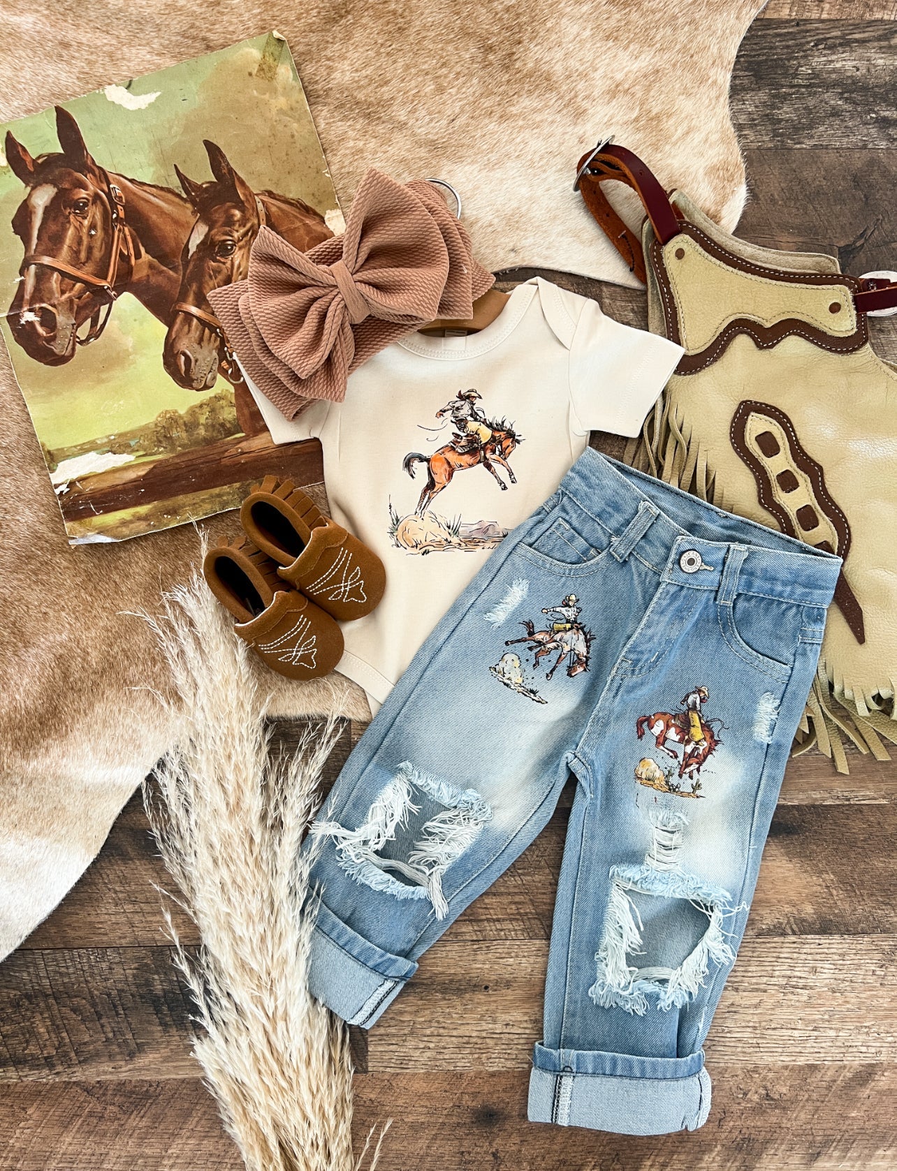 The Cowboys Denim Distressed Jeans(Kid)