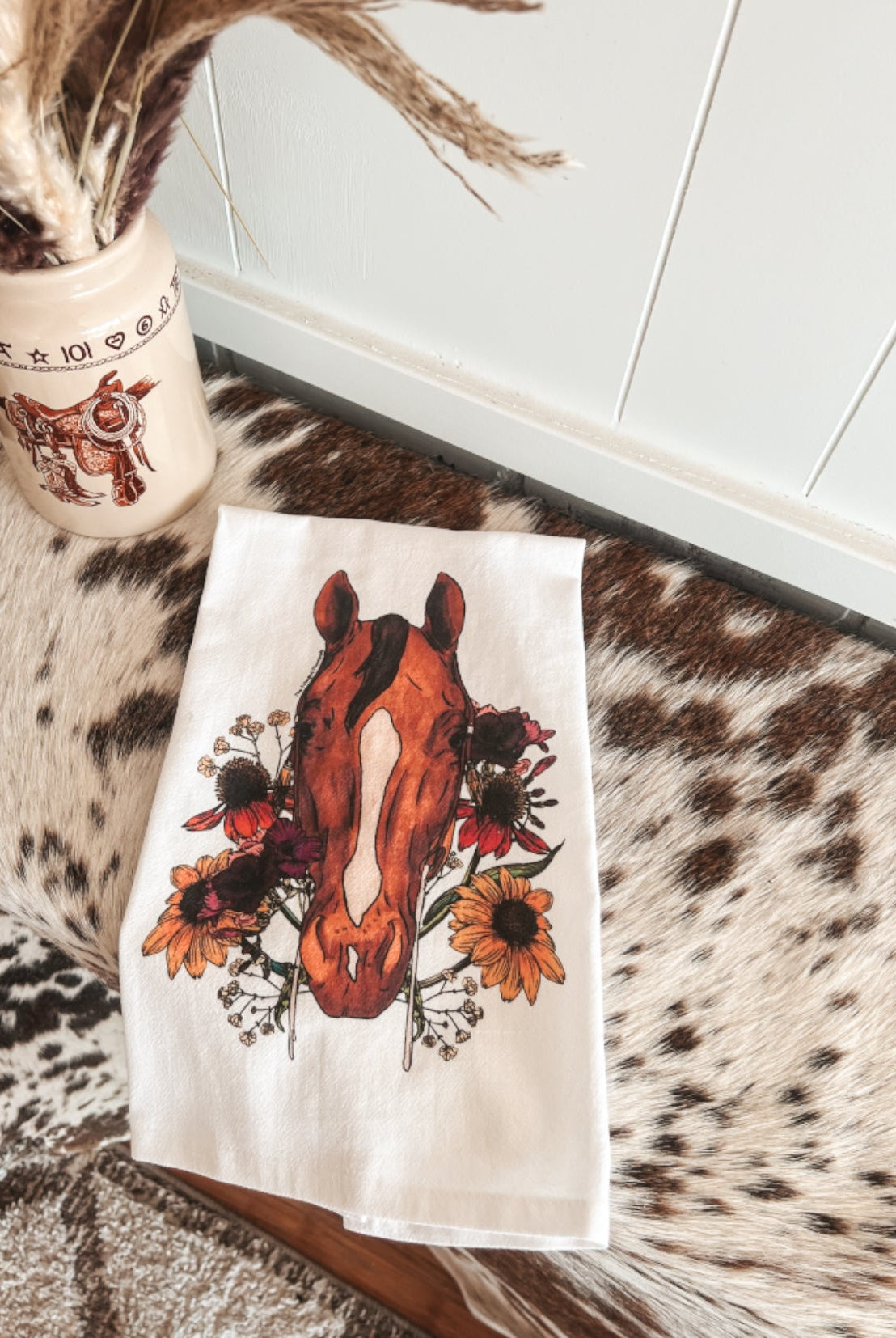 Western Tea Towel - Floral Sorrel