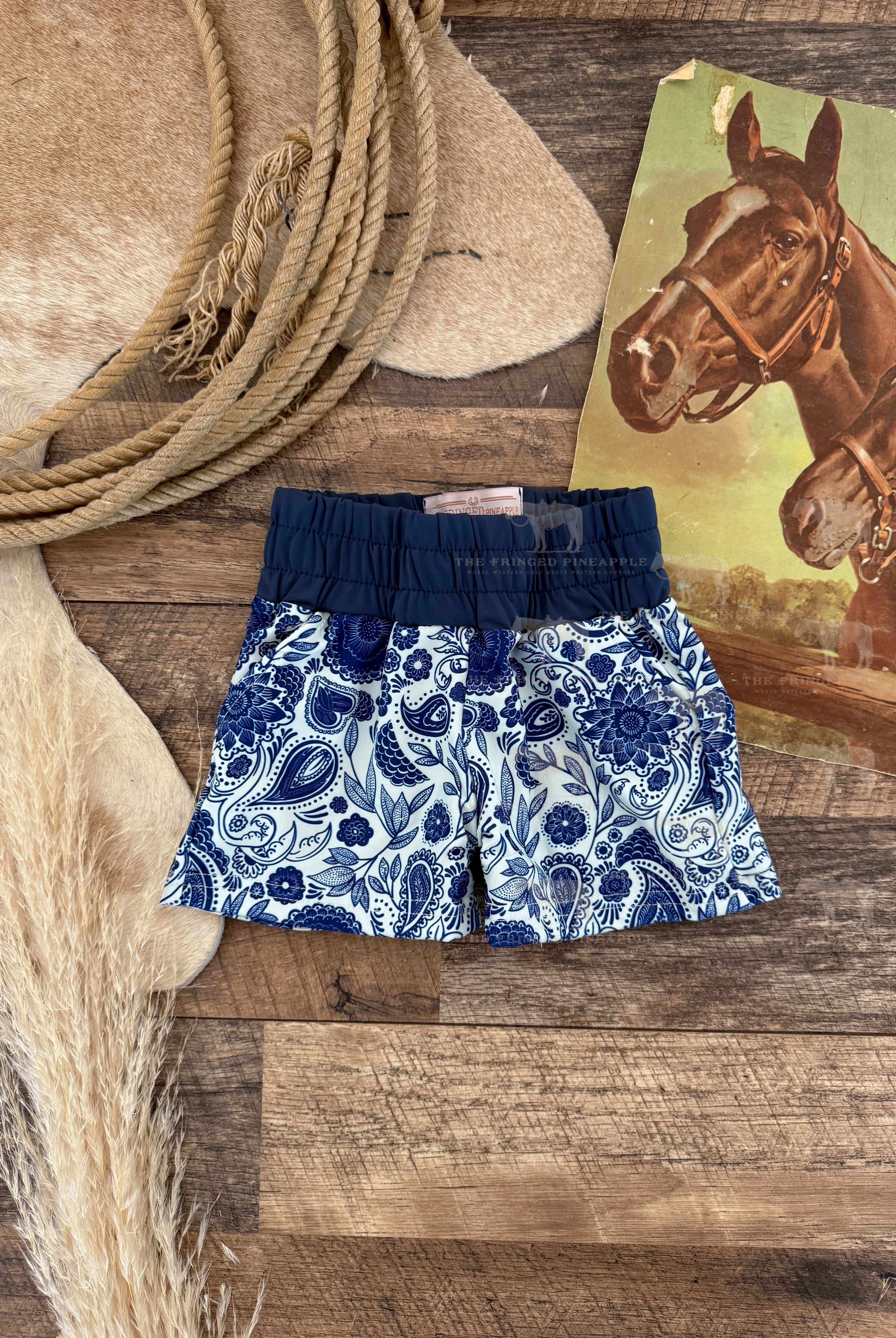 Blue Paisley Swim Trunks (little kid)(final sale)