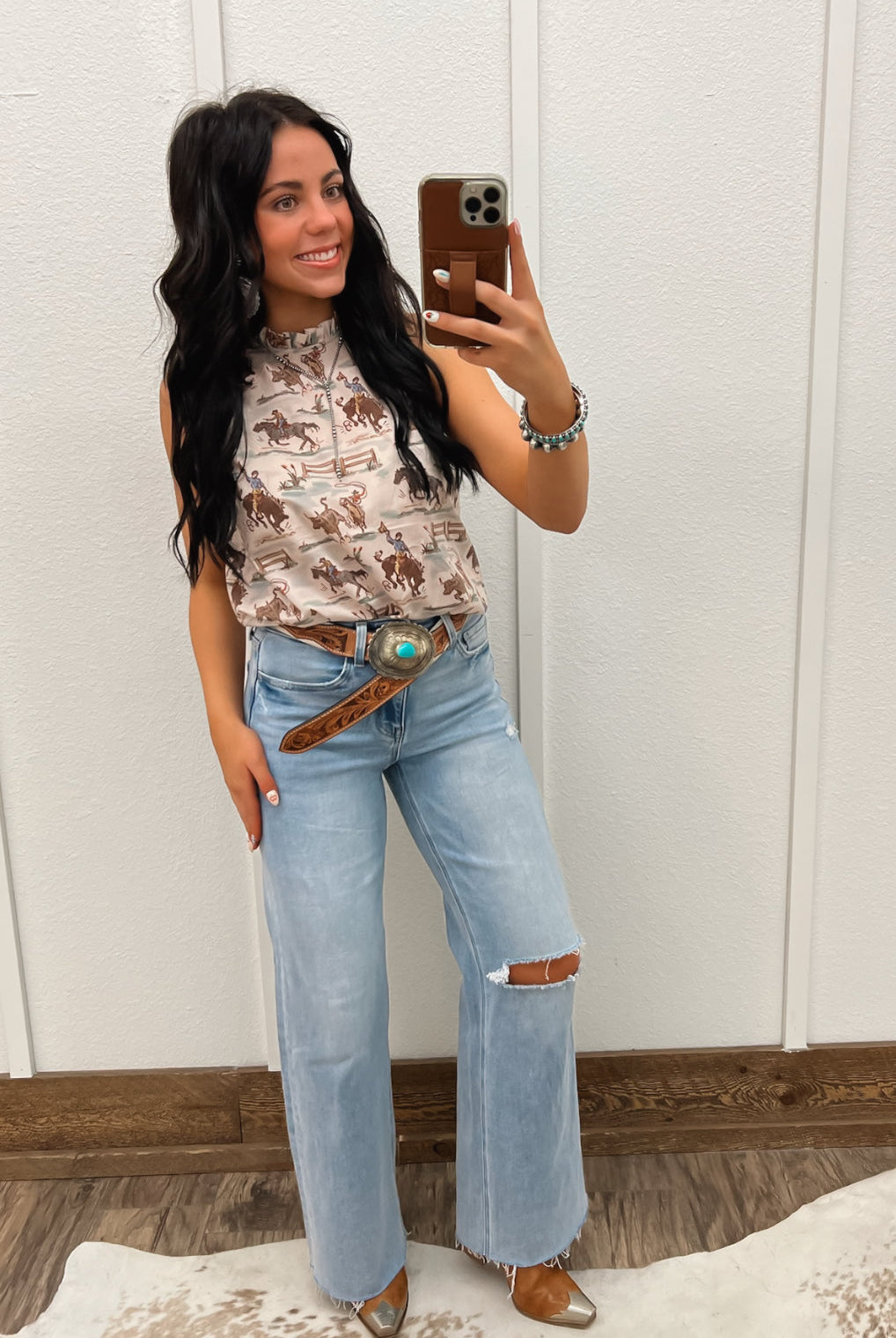 Ole’ West Cowboys Ruffle Neck Tank