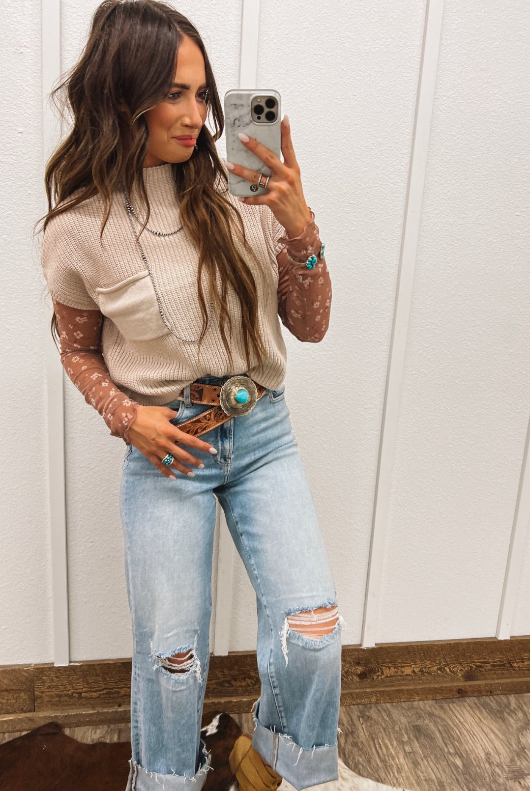 Lasso Knit Sweater Vest (Sand Beige)