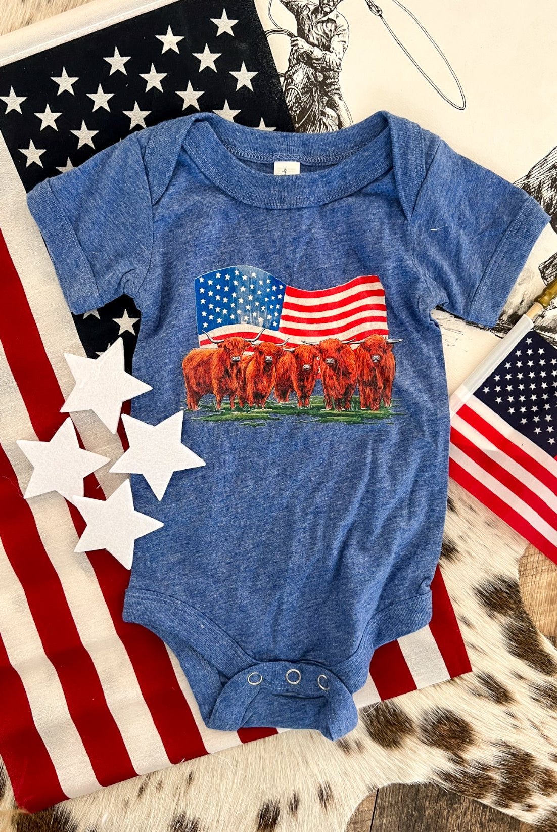 Western 4th Of July -USA Highland(Heather Blue) (Infant/Toddler/Youth)