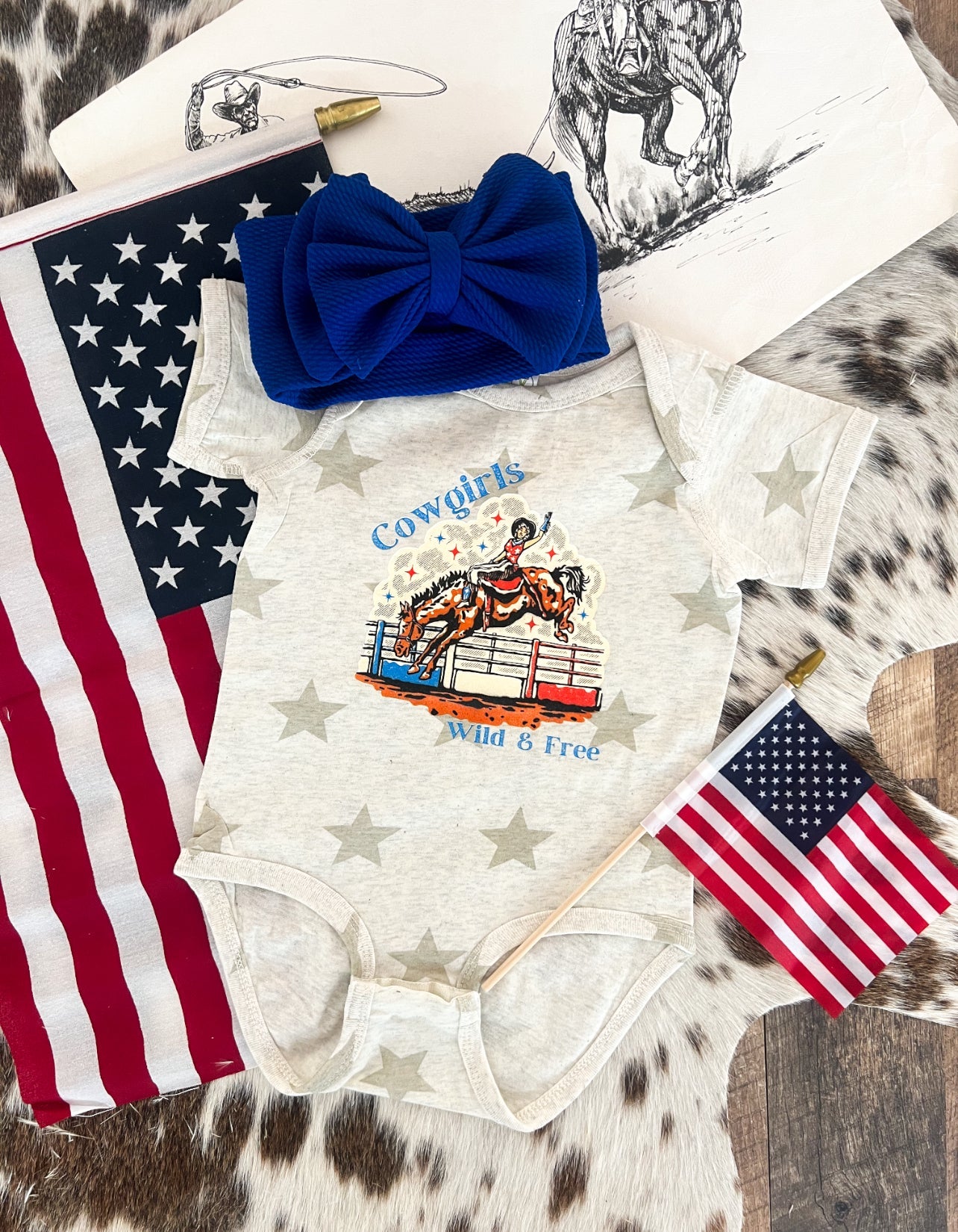 Cowgirls Wild And Free Cream Stars(Infant/Toddler)