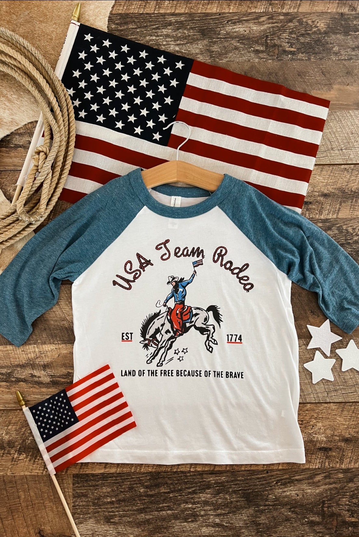 USA Team Rodeo Bronc Raglan Tee – Toddler