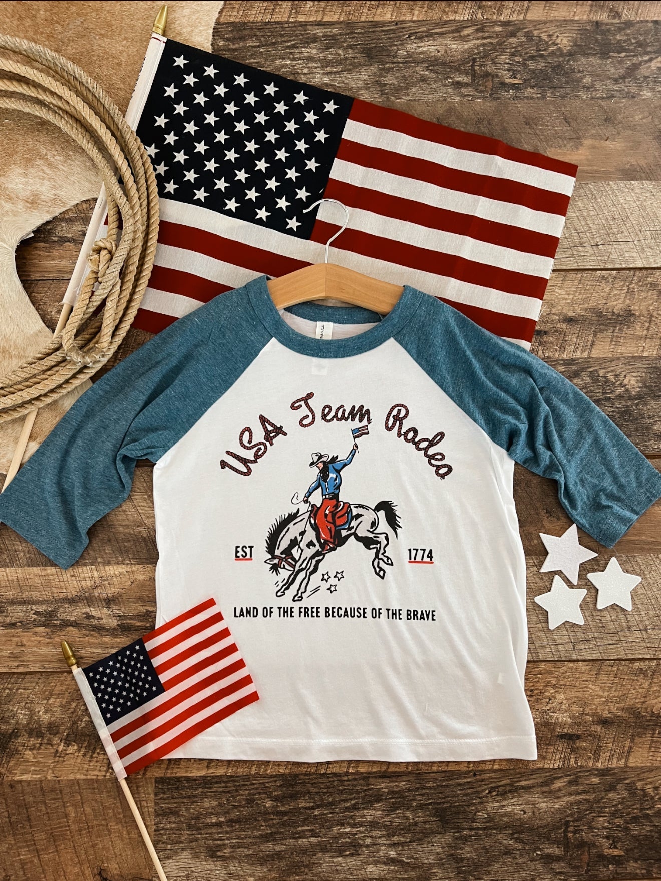USA Team Rodeo Bronc Raglan Tee – Toddler