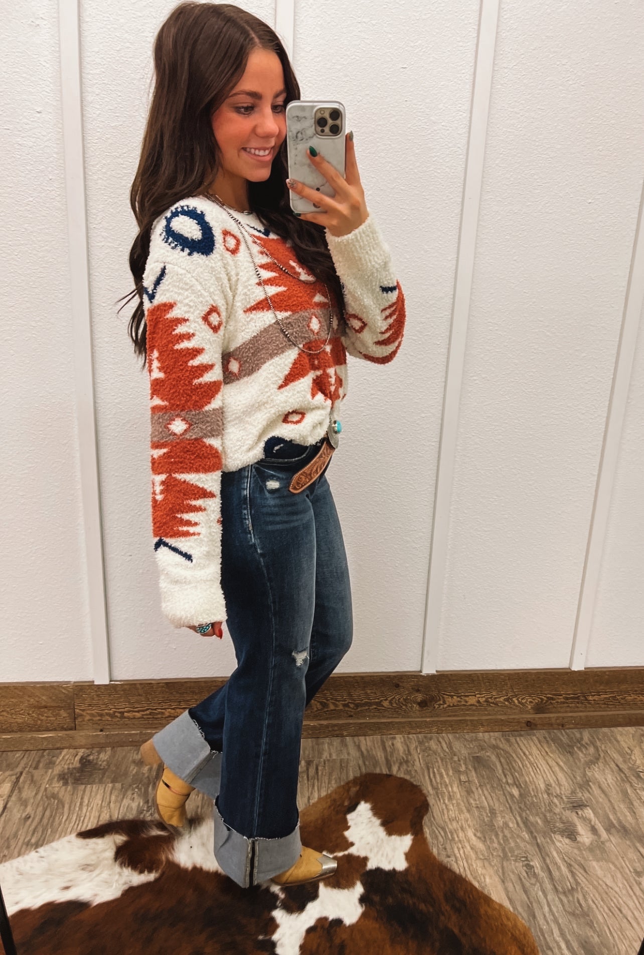 (Restocking)Comfort Cowboy Cuffed Flare Denim (P1313F)