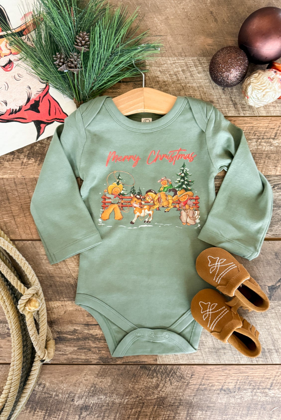 Gingerbread Design (Onesie/ Tee -)Infant/toddler/youth(green)