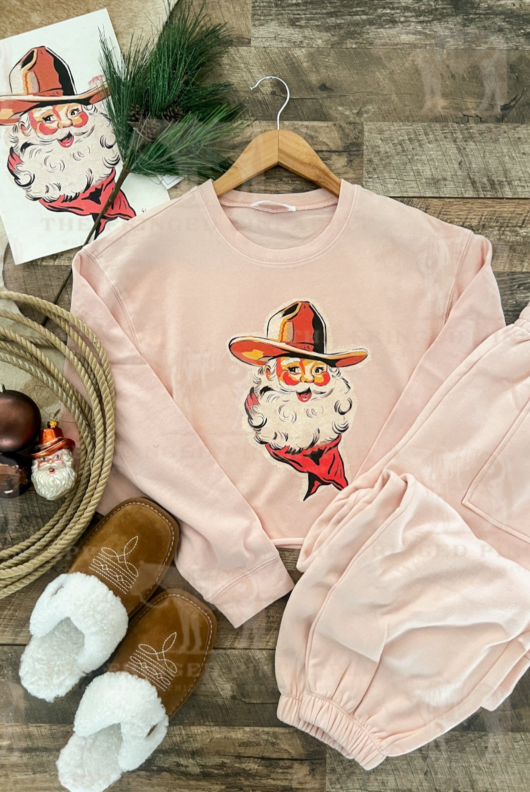Cowboy Santa Set(Cropped Pink)