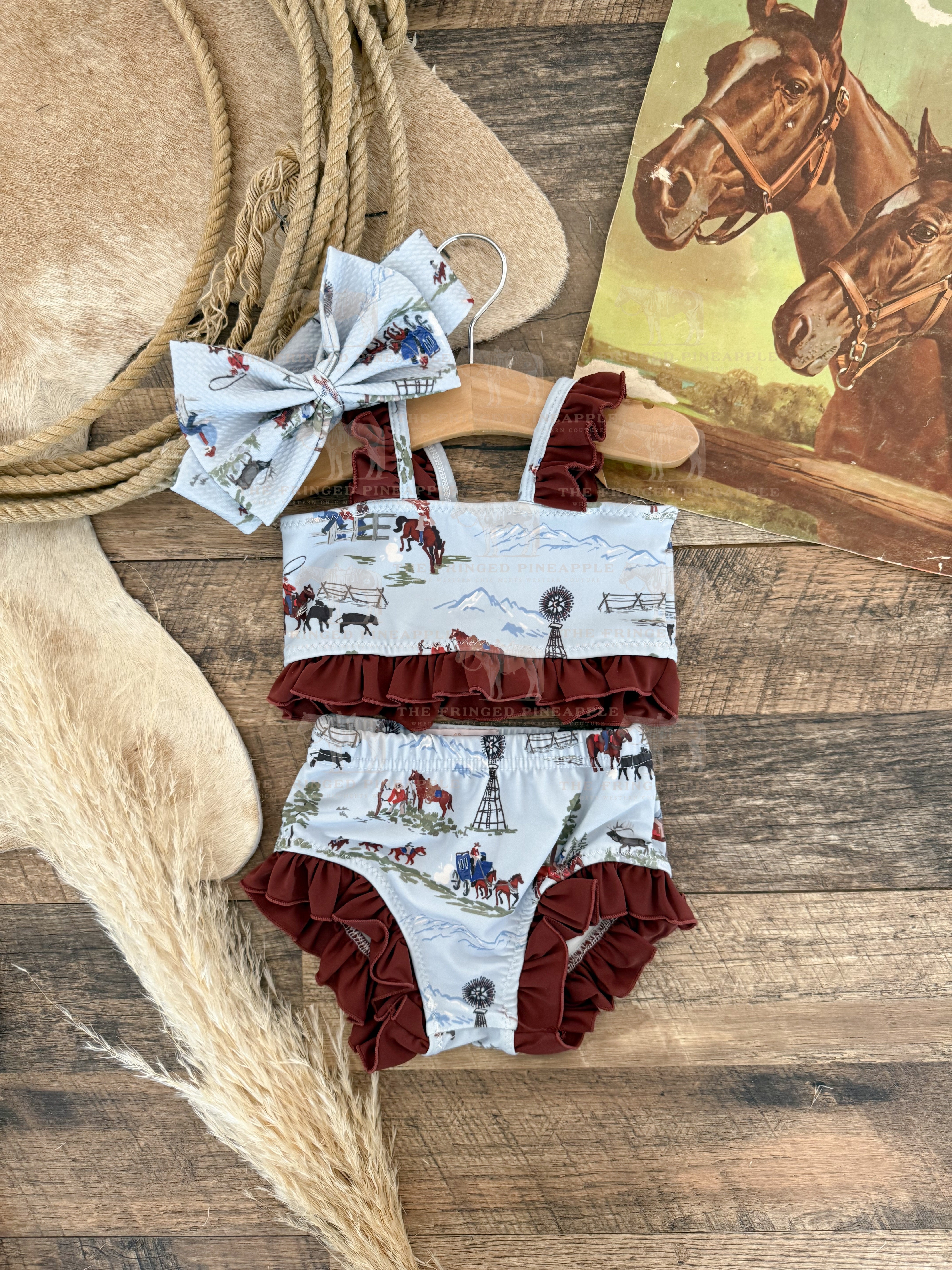 Mini Rancher Two Piece Ruffle Swimsuit (Minis)
