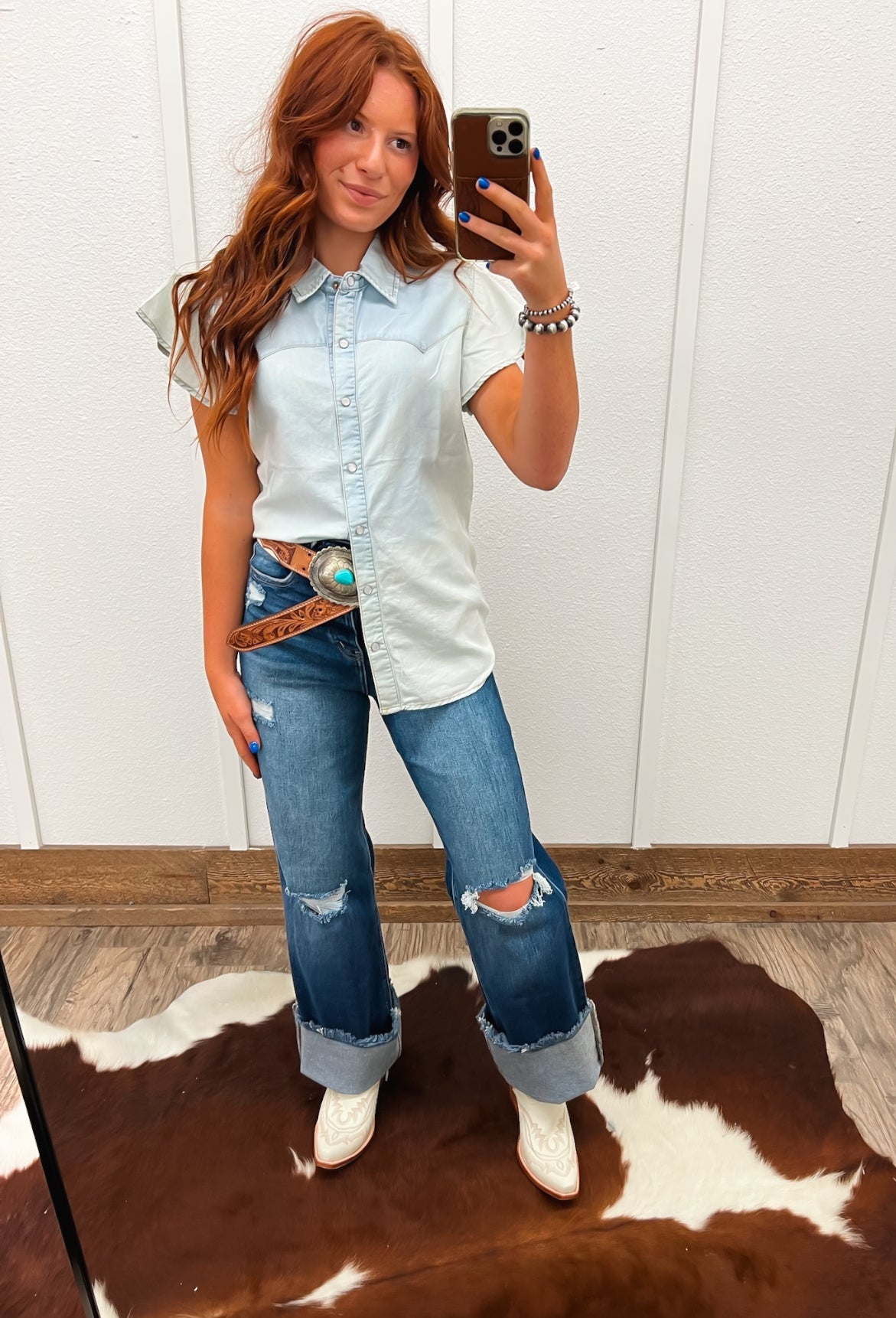 Dainty Darlin Denim Top
