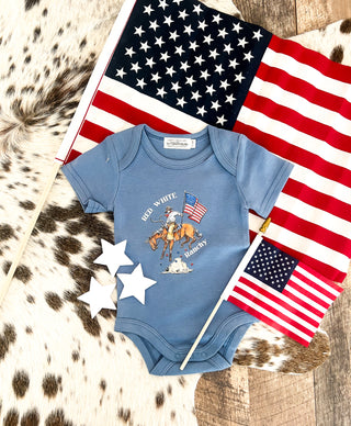 Western 4th Of July-Red, White, Ranch Cowboy(Infant/Toddler/Youth)(Blue)