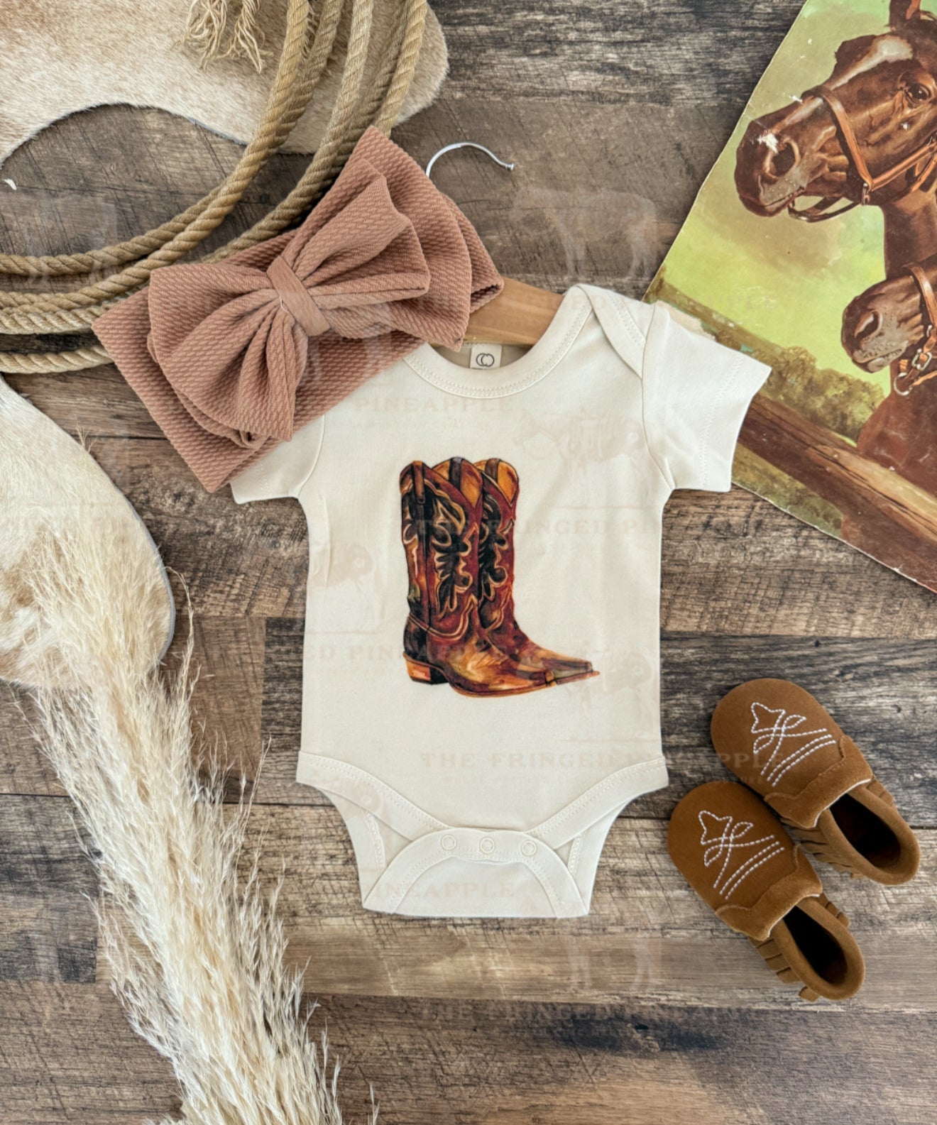 These Boots Onesie(infant)(cream)