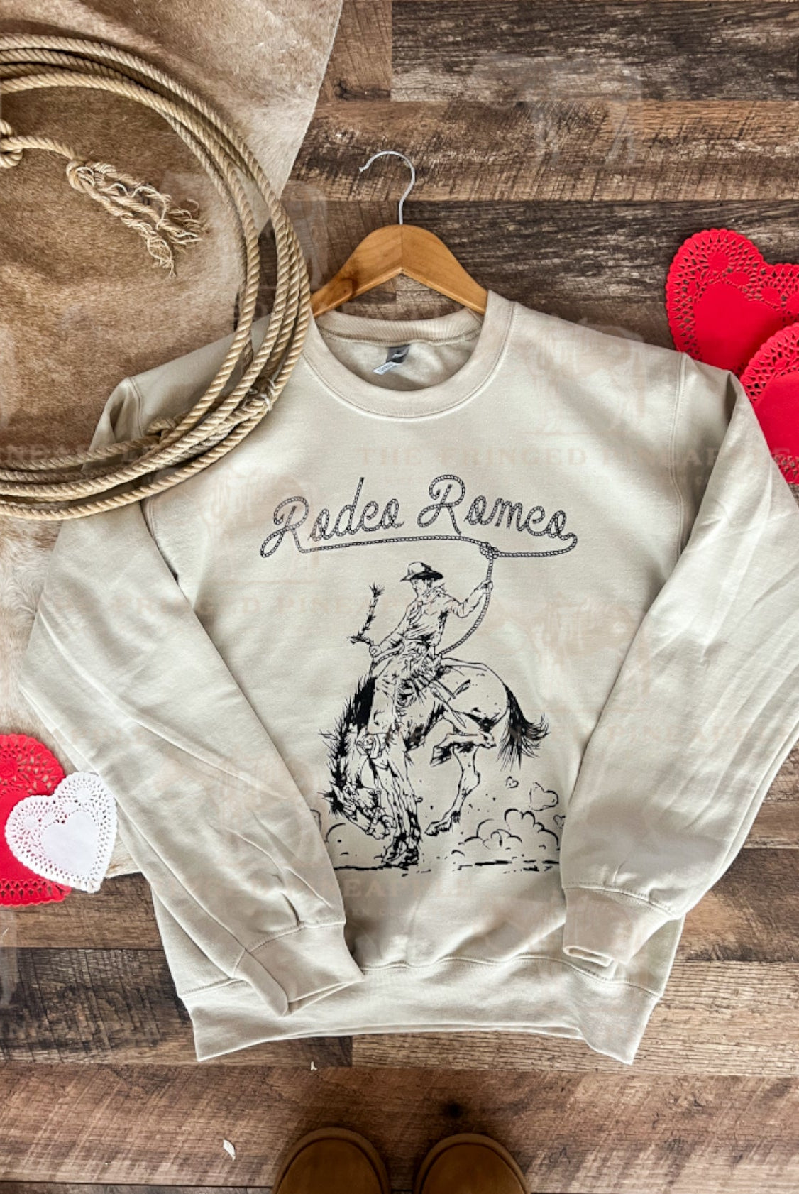 Rodeo Romeo Valentines Tee or Sweatshirt (Cream) (Adult)