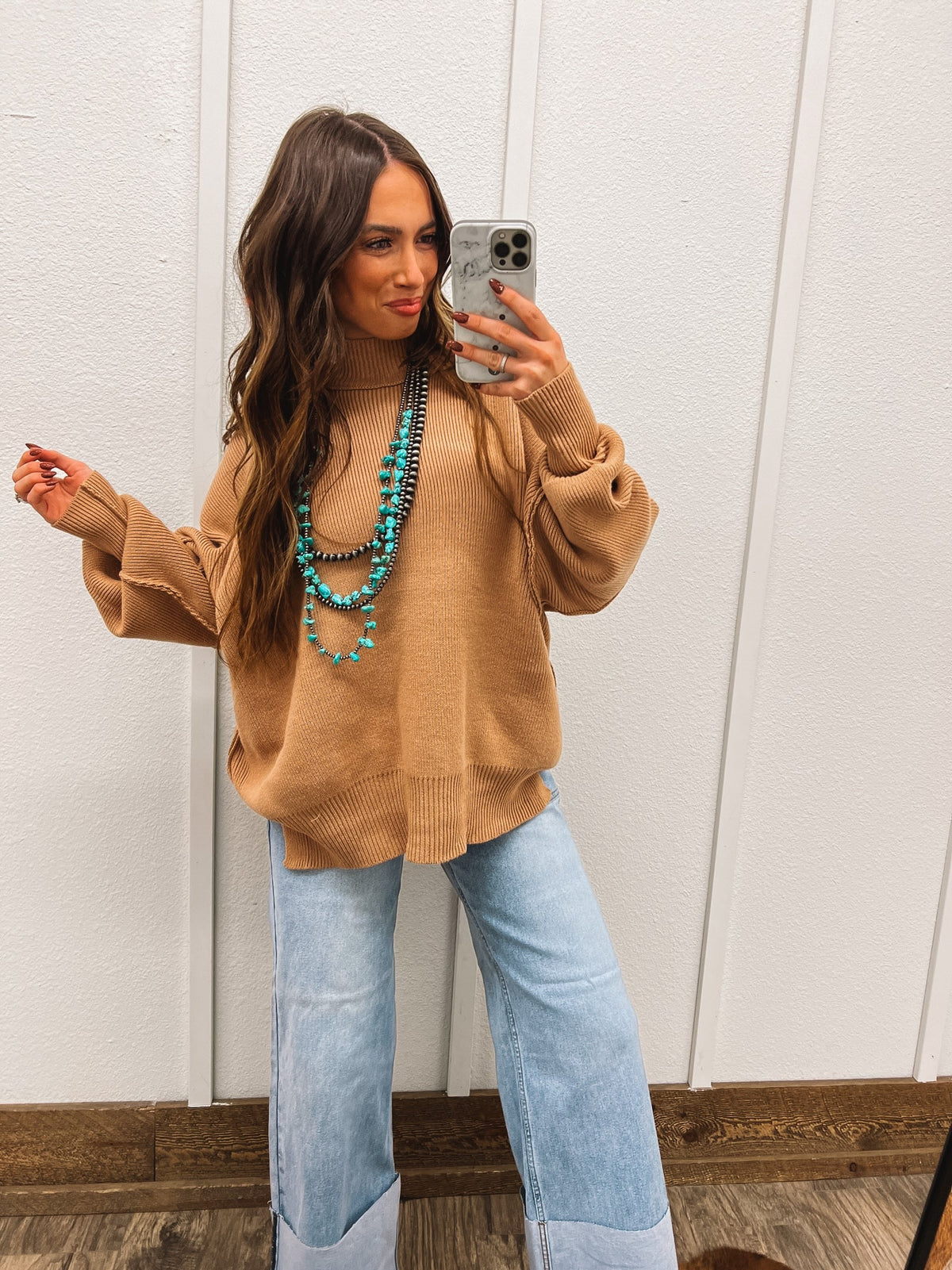 Dolly Oversized Sweater (Deep Camel) Tops - Sweaters