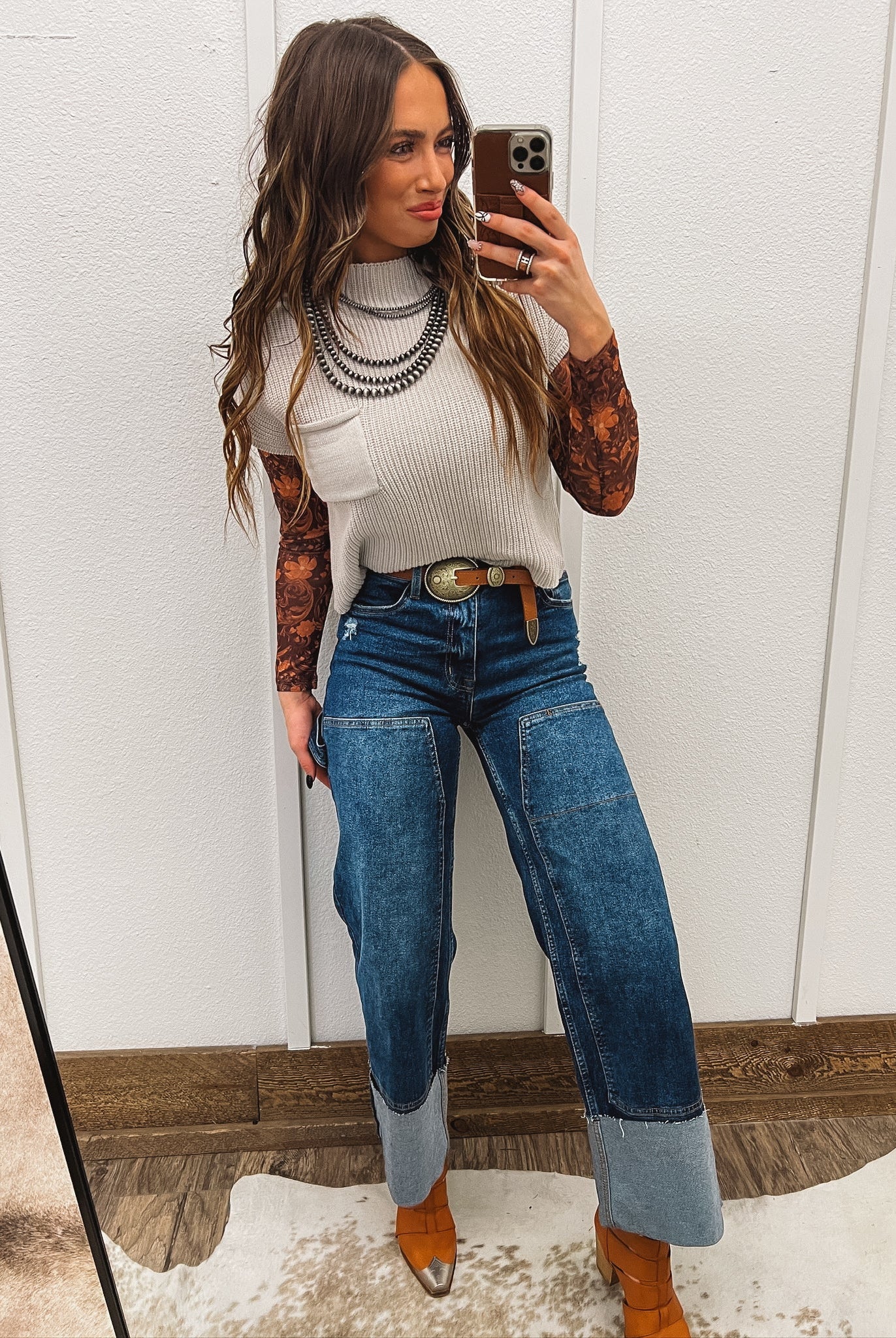 Lasso Knit Sweater Vest (Bone) Tops - Sweaters