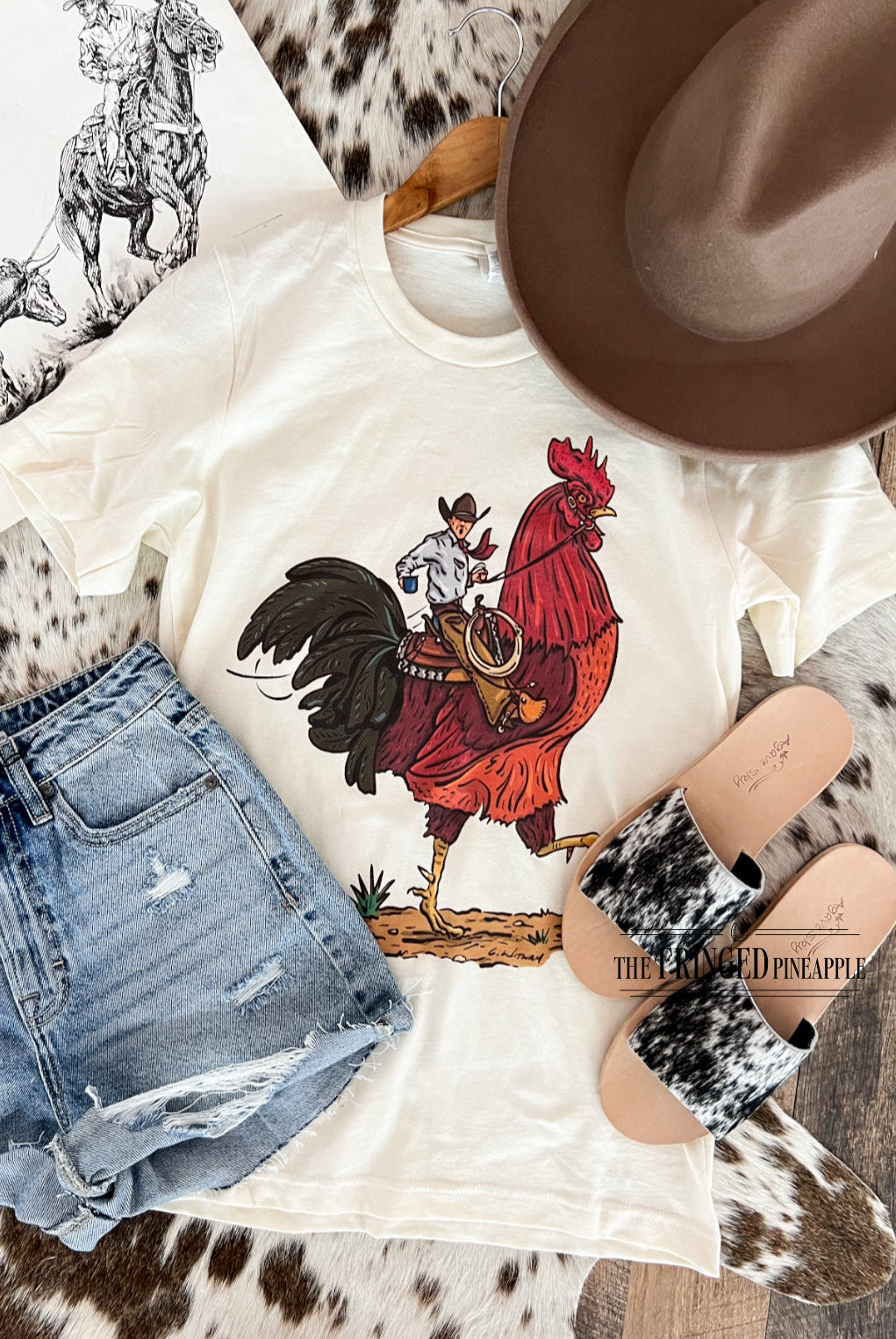 Cody Rooster Tee(Adult)(Cream)