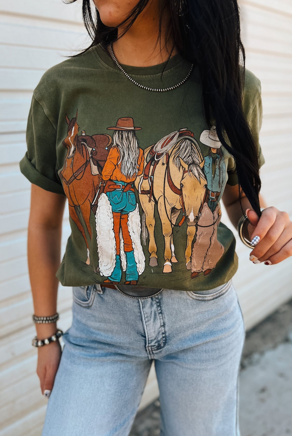 Cowgirl Duo Tee (Green)