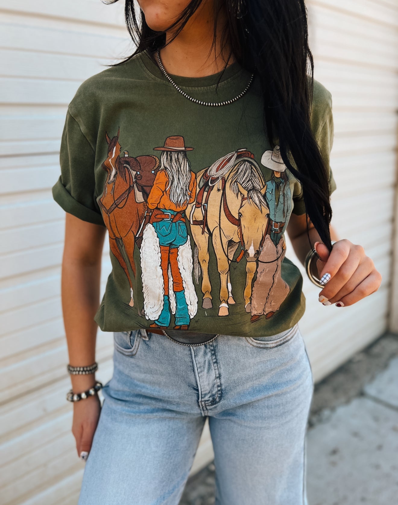 Cowgirl Duo Tee (Green)