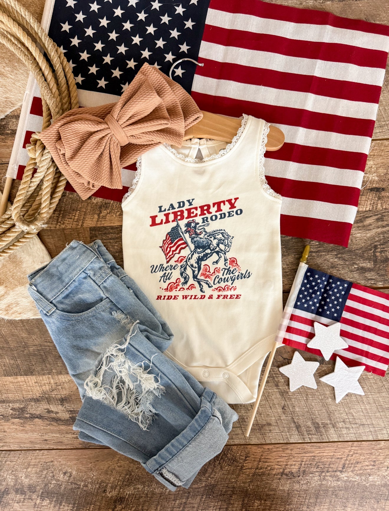Lady Liberty Lace Tank Onesie