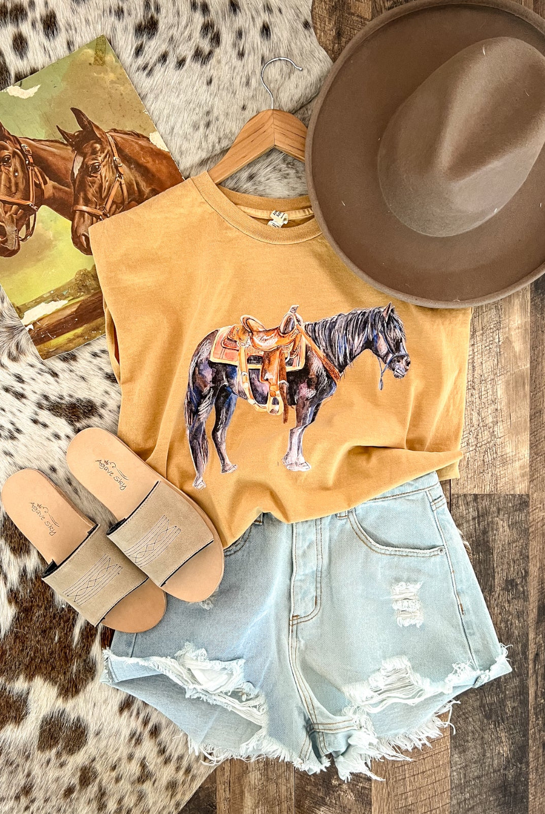 Ole Trusty Black Horse Muscle Tank